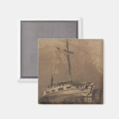 Ein Schiff in Choppy Seas, 1864 Magnet (Vorderseite/Rückseite)
