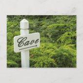 Ein Schild, das auf den Weinkeller (Höhle) hinweis Postkarte (Vorderseite)