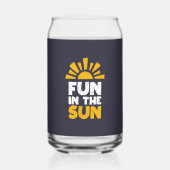 Ein Schild, das Spaß an der Sonne sagt Dosenglas (Rückseite)