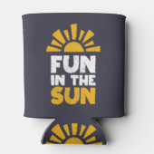 Ein Schild, das Spaß an der Sonne sagt Dosenkühler (Rückseite)