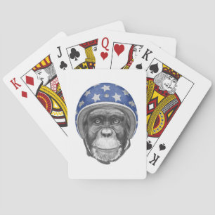 Ein Schimpanse-Motorrad-Reiter Spielkarten