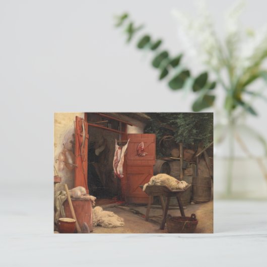 Ein Schlachthaus in Hellebaek von Carl Bloch Postkarte (Stehend Vorderseite)