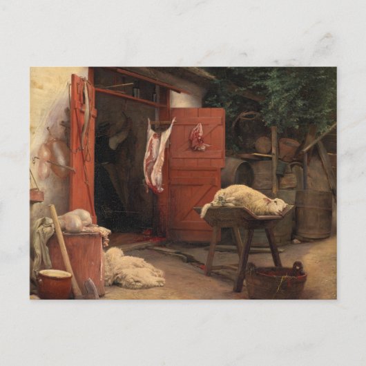 Ein Schlachthaus in Hellebaek von Carl Bloch Postkarte (Vorderseite)