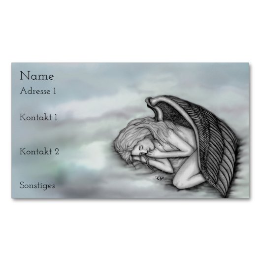 Ein schlafender Angel-Visitenkarte Magnetische Visitenkarte (Vorderseite)