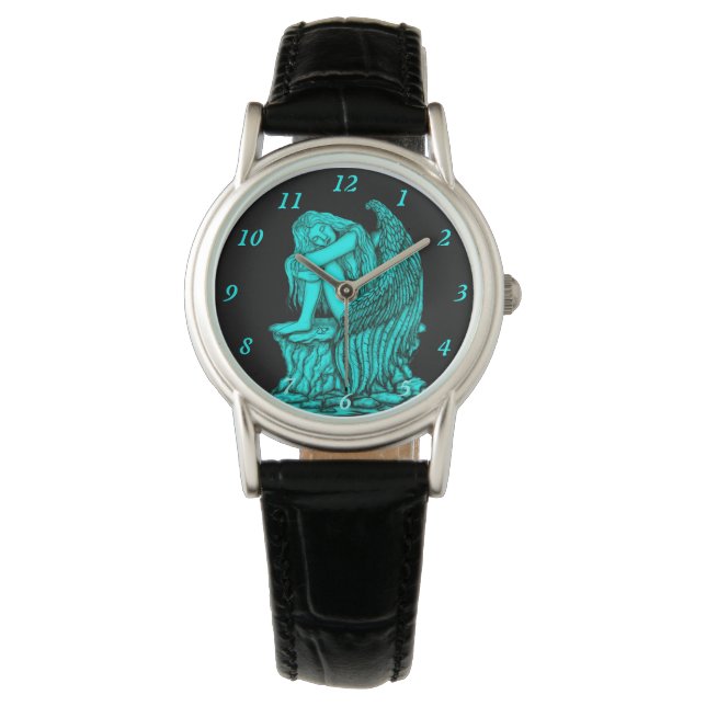 Ein schlafender Engel auf dem Stein Armbanduhr (Vorderseite)