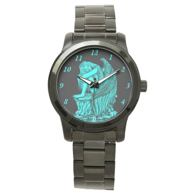 Ein schlafender Engel auf dem Stein Armbanduhr (Vorderseite)