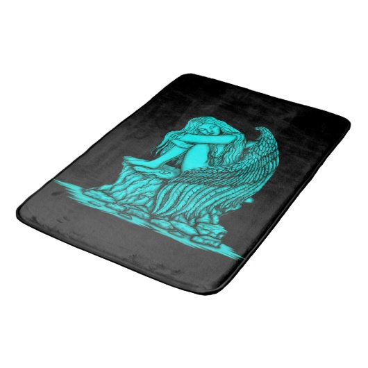 Ein schlafender Engel auf dem Stein Badematte (Schrägansicht)