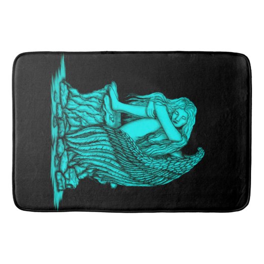 Ein schlafender Engel auf dem Stein Badematte (Vorderseite)