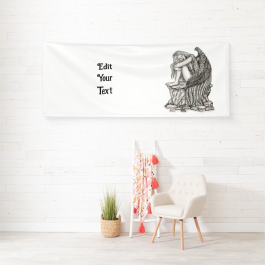 Ein schlafender Engel auf dem Stein Banner (Insitu)