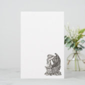 Ein schlafender Engel auf dem Stein Briefpapier (Stehend Vorderseite)
