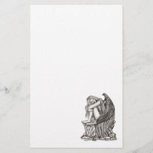 Ein schlafender Engel auf dem Stein Briefpapier