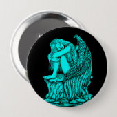 Ein schlafender Engel auf dem Stein Button (Vorne & Hinten)