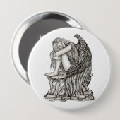 Ein schlafender Engel auf dem Stein Button (Vorne & Hinten)
