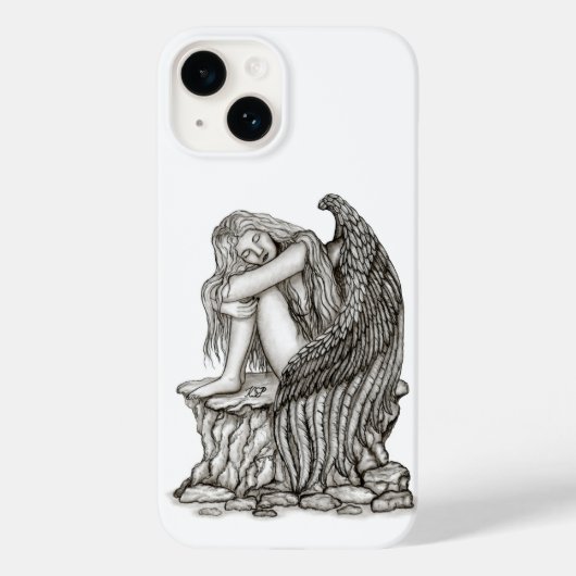 Ein schlafender Engel auf dem Stein Case-Mate iPhone Hülle (Rückseite)