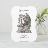 Ein schlafender Engel auf dem Stein Einladung (Stehend Vorderseite)