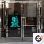 Ein schlafender Engel auf dem Stein Fensteraufkleber (Büro Tür)