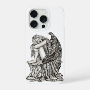Ein schlafender Engel auf dem Stein iPhone 15 Pro Hülle