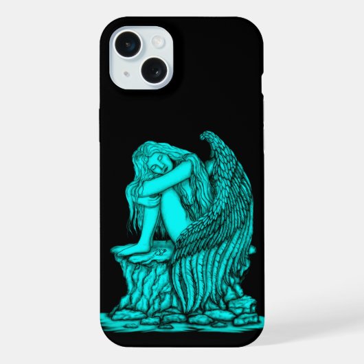 Ein schlafender Engel auf dem Stein iPhone Hülle (Rückseite)