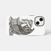 Ein schlafender Engel auf dem Stein iPhone Hülle (Rückseite (Horizontal))