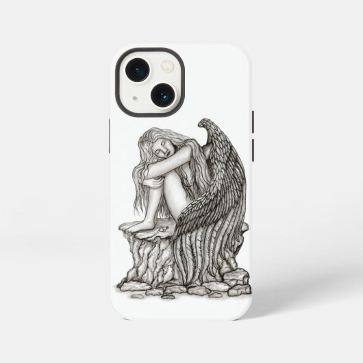 Ein schlafender Engel auf dem Stein iPhone Hülle (Rückseite)