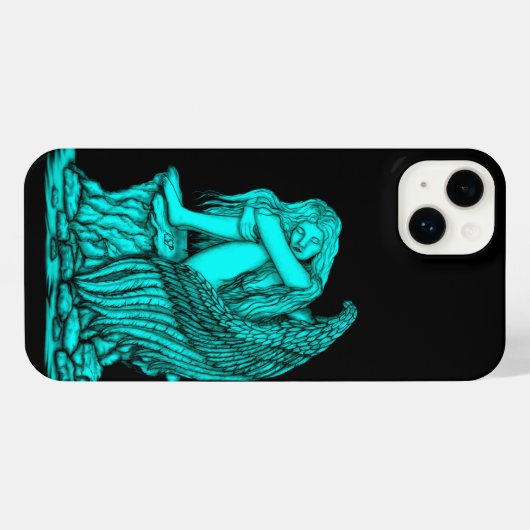 Ein schlafender Engel auf dem Stein iPhone Hülle (Rückseite (Horizontal))