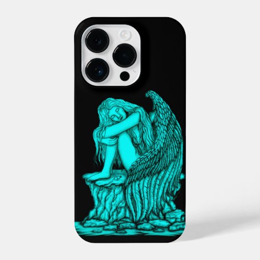 Ein schlafender Engel auf dem Stein iPhone Hülle (Rückseite)