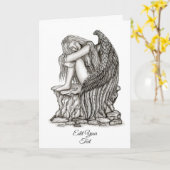 Ein schlafender Engel auf dem Stein Karte (Gelbe Blume)