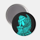 Ein schlafender Engel auf dem Stein Magnet (Vorderseite/Rückseite)