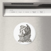 Ein schlafender Engel auf dem Stein Magnet (In Situ (Geschirrspüler))