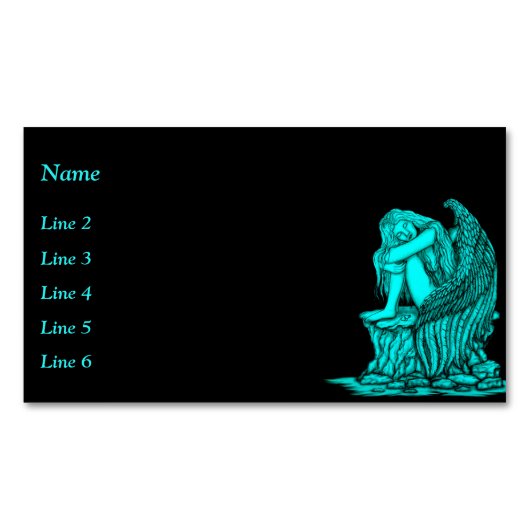 Ein schlafender Engel auf dem Stein Magnetische Visitenkarte (Vorderseite)
