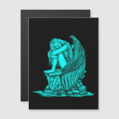Ein schlafender Engel auf dem Stein Magnetkarte (Vorne/Hinten)