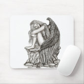 Ein schlafender Engel auf dem Stein Mousepad (Mit Mouse)