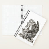 Ein schlafender Engel auf dem Stein Notizblock (Innen)