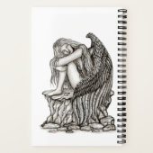 Ein schlafender Engel auf dem Stein Notizblock (Rückseite)