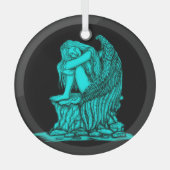 Ein schlafender Engel auf dem Stein Ornament Aus Glas (Vorderseite)