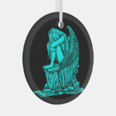 Ein schlafender Engel auf dem Stein Ornament Aus Glas (Vorderseite Rechts)