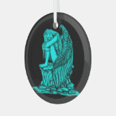 Ein schlafender Engel auf dem Stein Ornament Aus Glas (Vorderseite links)