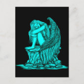 Ein schlafender Engel auf dem Stein Postkarte (Vorderseite)