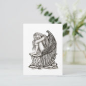 Ein schlafender Engel auf dem Stein Postkarte (Stehend Vorderseite)