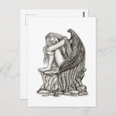 Ein schlafender Engel auf dem Stein Postkarte (Vorne/Hinten)