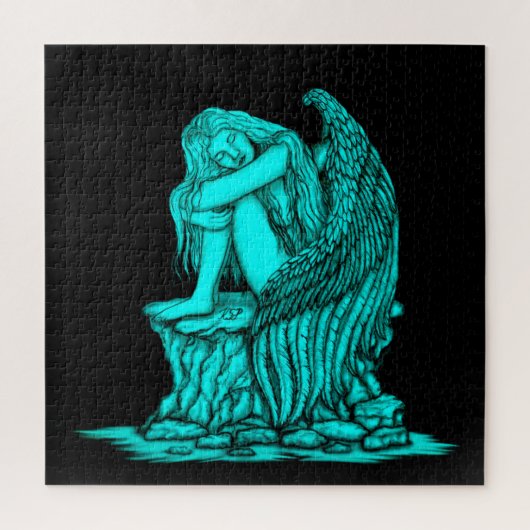 Ein schlafender Engel auf dem Stein Puzzle (Vertikal)