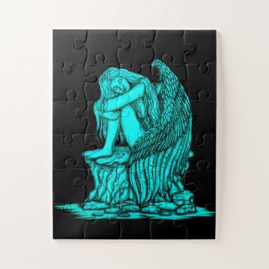 Ein schlafender Engel auf dem Stein Puzzle (Vertikal)