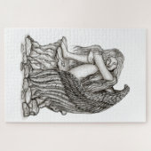 Ein schlafender Engel auf dem Stein Puzzle (Horizontal)