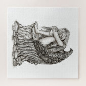 Ein schlafender Engel auf dem Stein Puzzle (Horizontal)