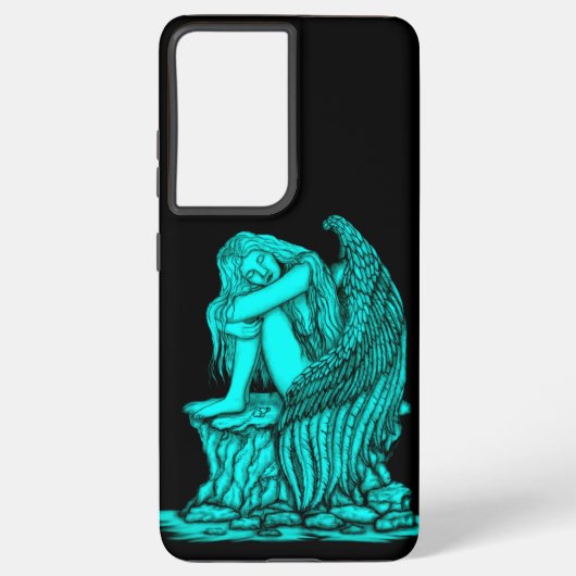 Ein schlafender Engel auf dem Stein Samsung Galaxy Hülle (Rückseite)