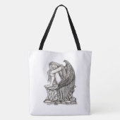 Ein schlafender Engel auf dem Stein Tasche (Rückseite)