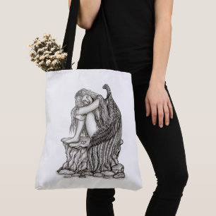 Ein schlafender Engel auf dem Stein Tasche
