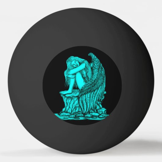 Ein schlafender Engel auf dem Stein Tischtennisball (Vorderseite)