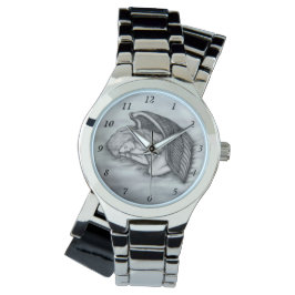 Ein schlafender Engel auf den Himmelswolken Armbanduhr