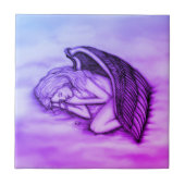 Ein schlafender Engel auf den Himmelswolken Fliese (Vorderseite)